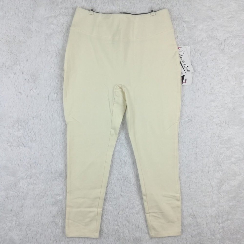Women With Control Womens Pants Leggings Ivory Tummy Control Petite SP New